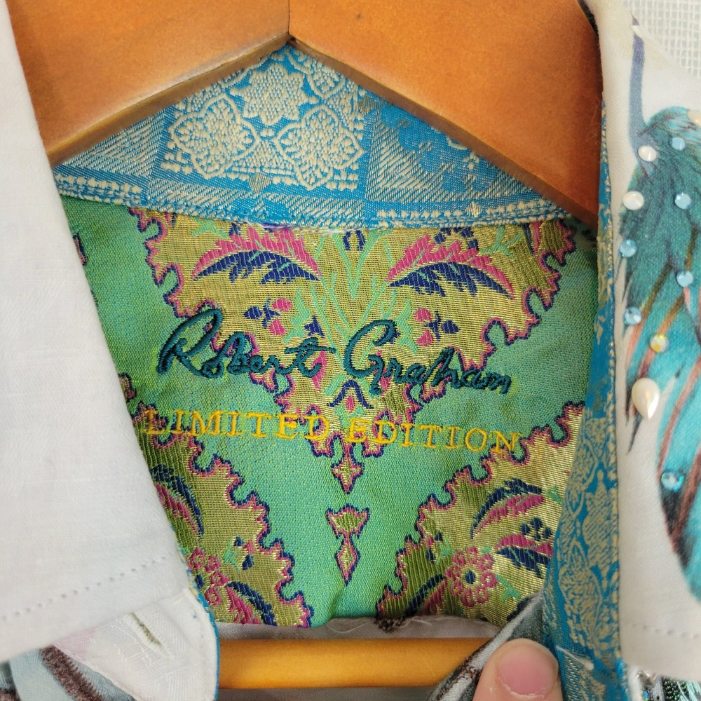 Robert‎ Graham Limited Edition Long Sleeve Blouse Size Small Floral Colorful - Picture 8 of 14
